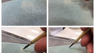 お洋服にキッチンハイタ―を使うと生地を溶かしますのでエライ事になります