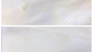 パンツの皮ラベルから出て来た皮の色移りは取る事が出来ますか？