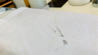 何か分からないが擦れて付いてしまった黒いシミは気を付けましょう