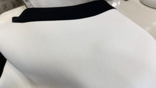 先日にお預かりいたしましたしみ抜きは他のクリーニング屋さんでは取れないと２件断られた食べこぼしのシミでした