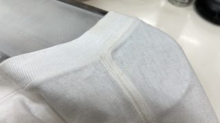 Tシャツの肩口等のステッチ部分は特に黄ばんでしまいやすい場所です